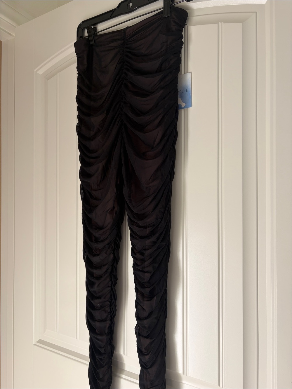 NWT MAJORELLE Black Ruched Mesh Leggings